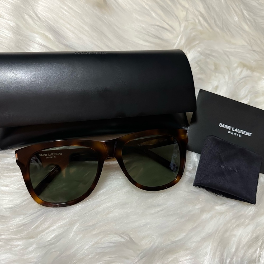 Saint Laurent Brown Tortoiseshell Sunglasses